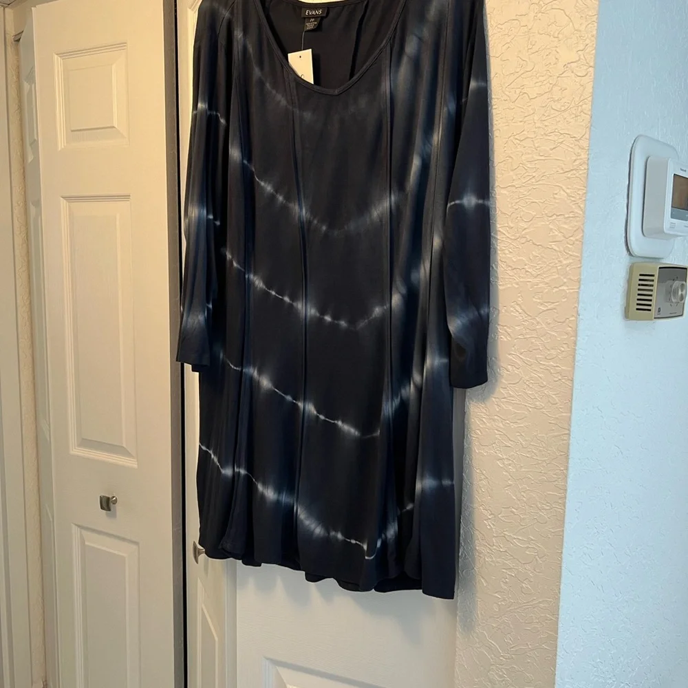 EVANS by CITY CHIC BOHO SZ 20 TIE DYE LONG SLEEVE TUNIC